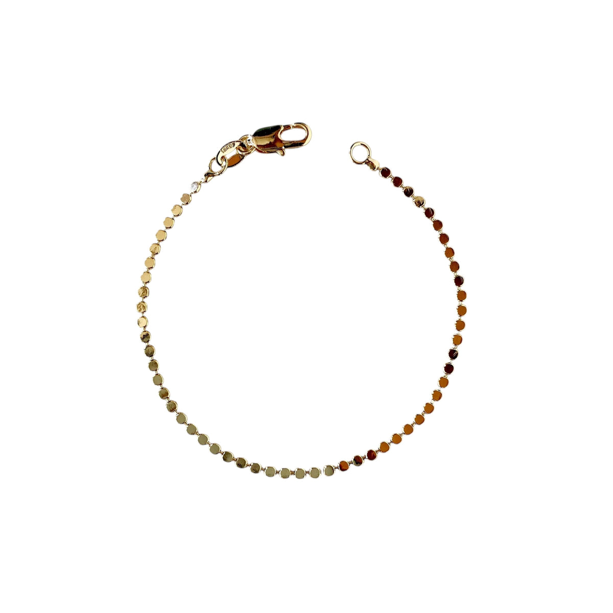 Dotted Chain 2mm Bracelet in 18K gold-filled