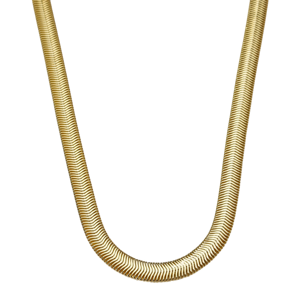 Thick Snake Chain 8mm Necklace in 18K gold-filled, view 2