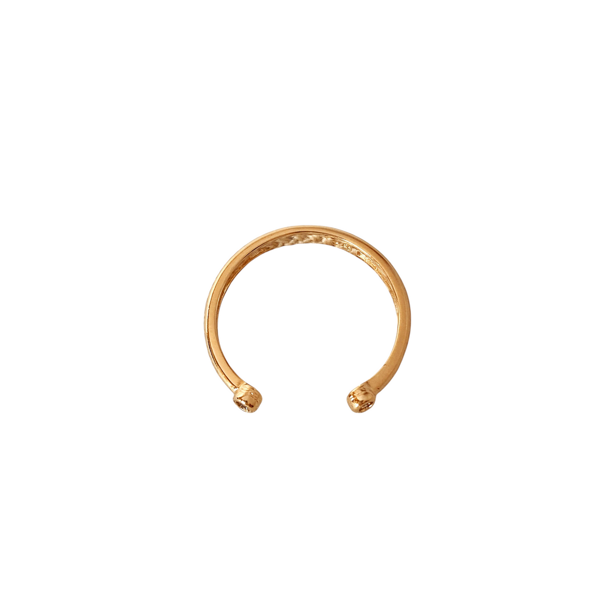 Dual Tip CZ 1.2mm Open Ring in 18K gold-filled, view 8