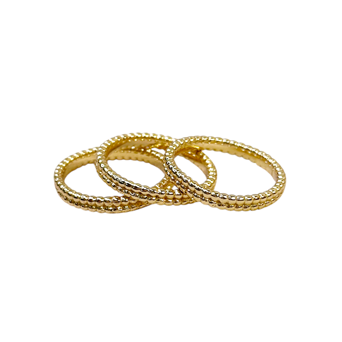 Dual Row Beaded Eternity Band Ring in 18K gold-filled, view 4