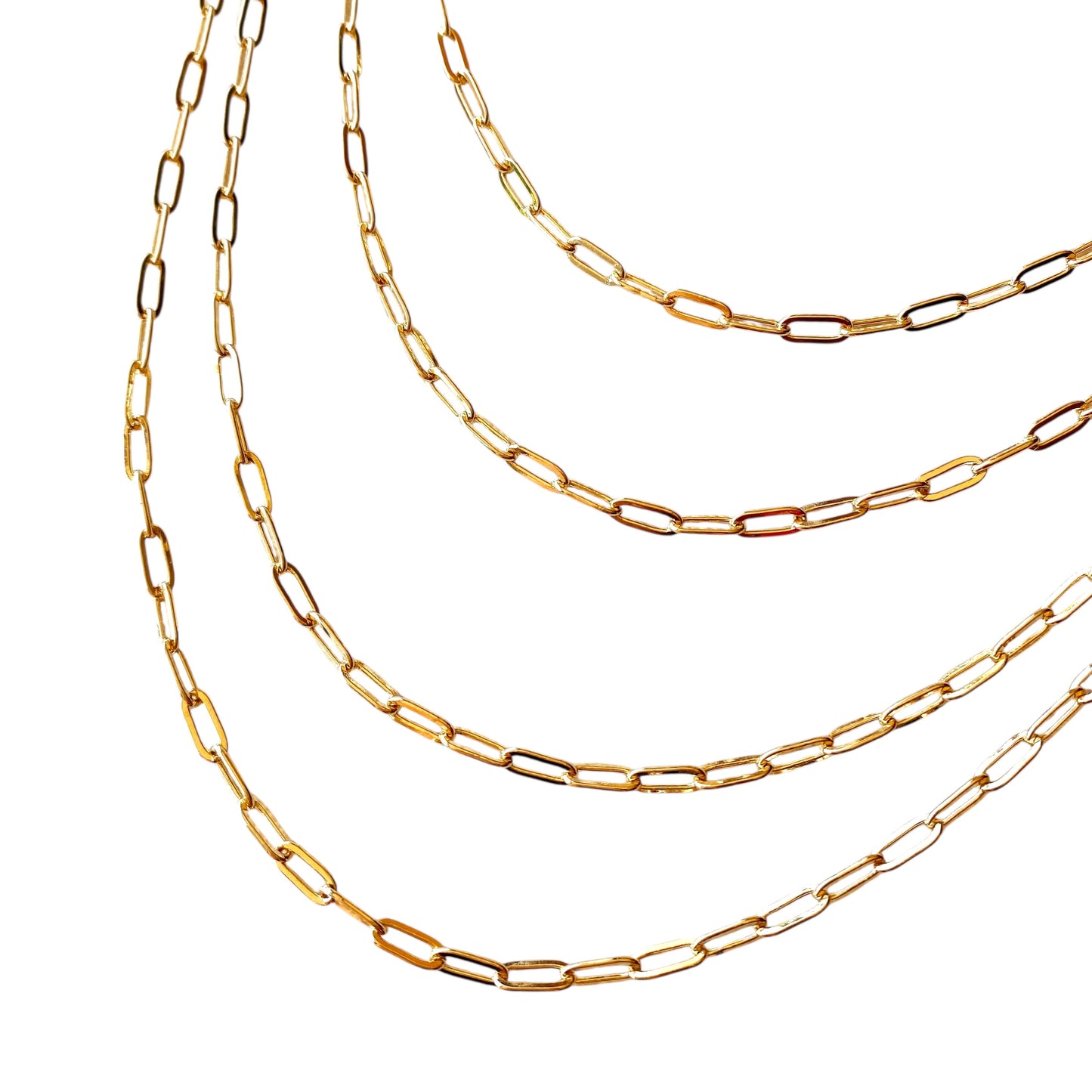 Short Link Paperclip Chain 18k Gold Filled Necklace