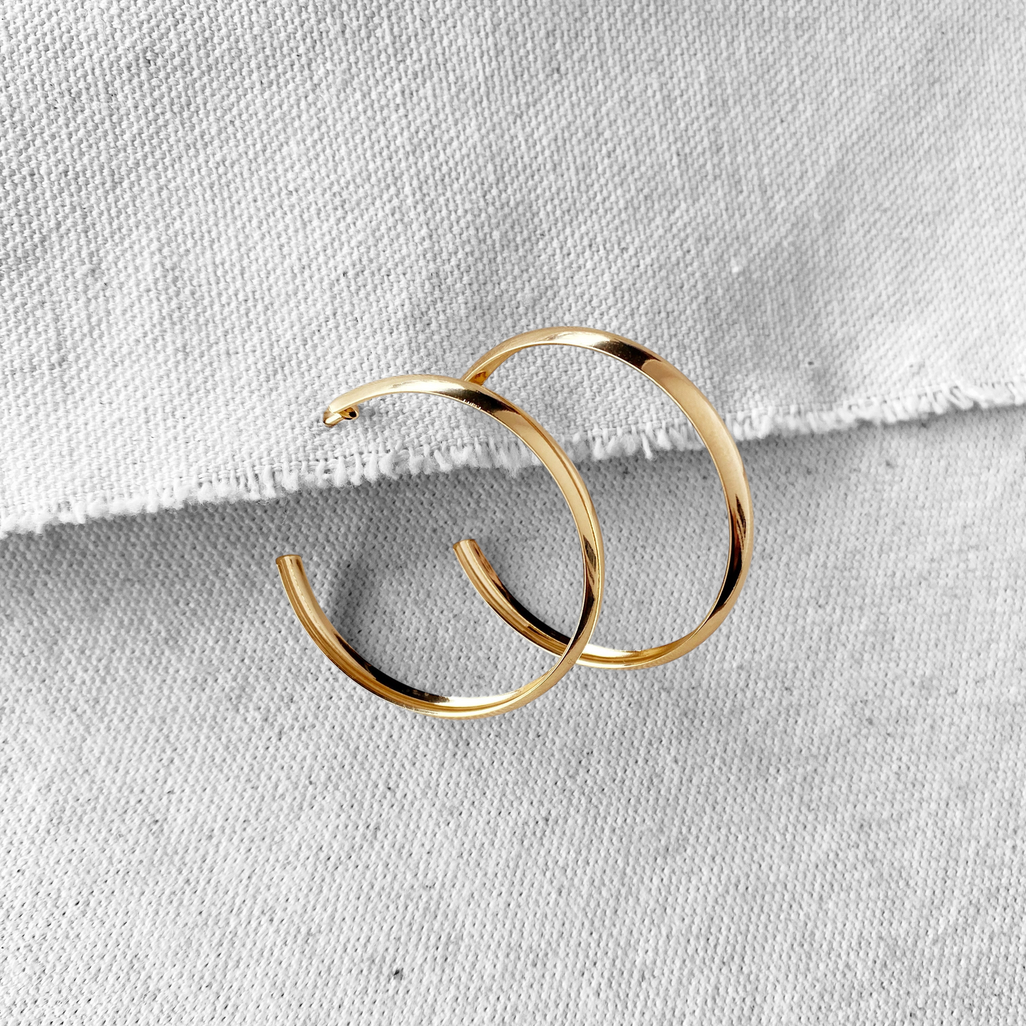 40mm Hollow Open Hoop 18k Gold Filled Earrings