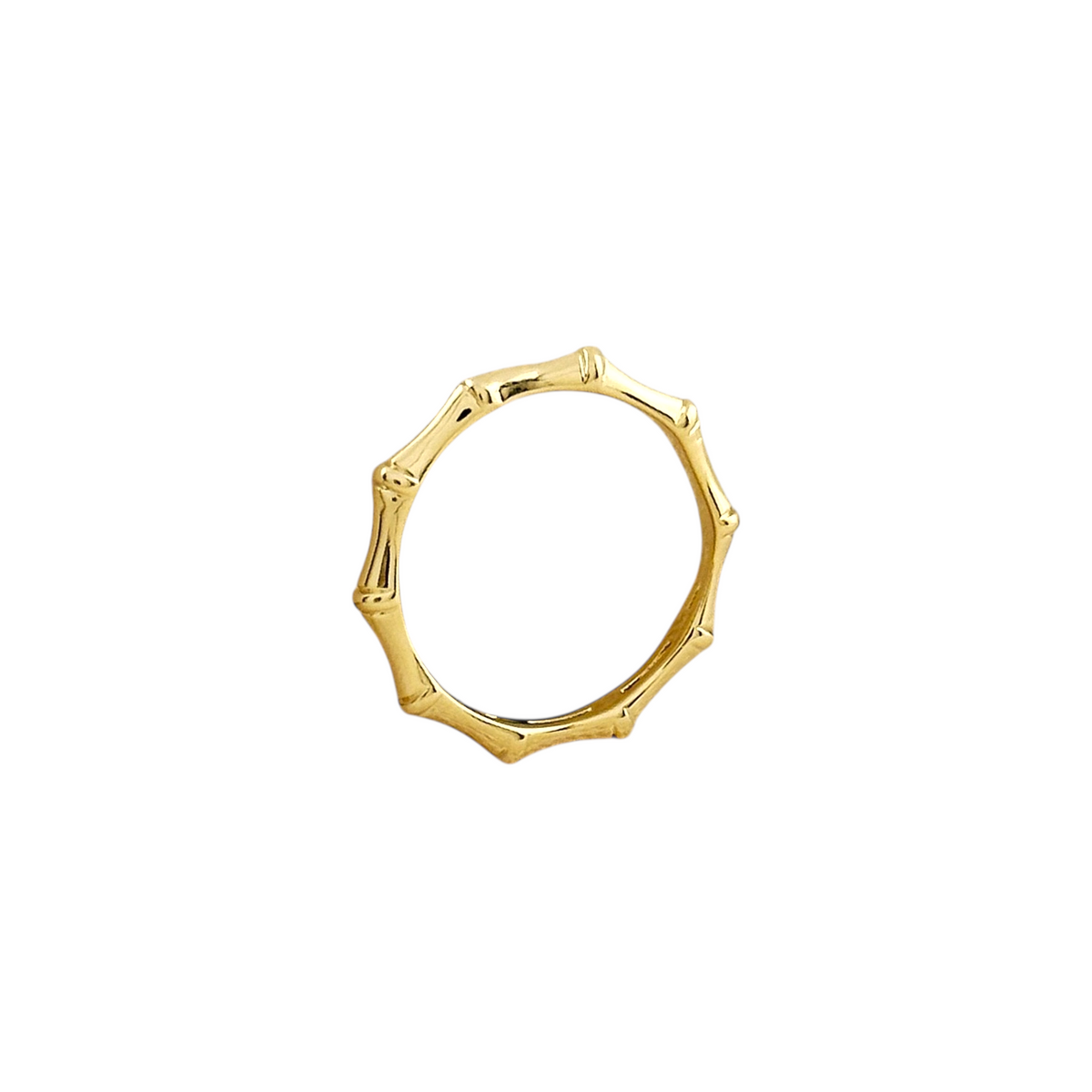Bamboo Band Ring in 18K gold-filled, view 2