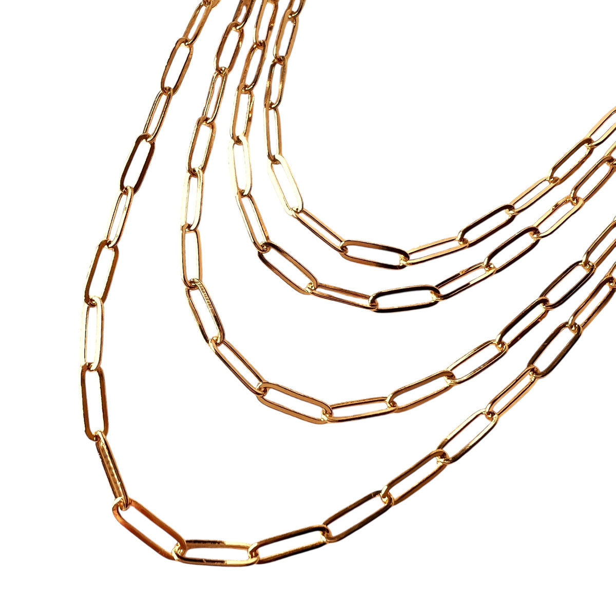 Classic Paperclip Link Chain 4.5mm Necklace in 18K gold-filled, view 4
