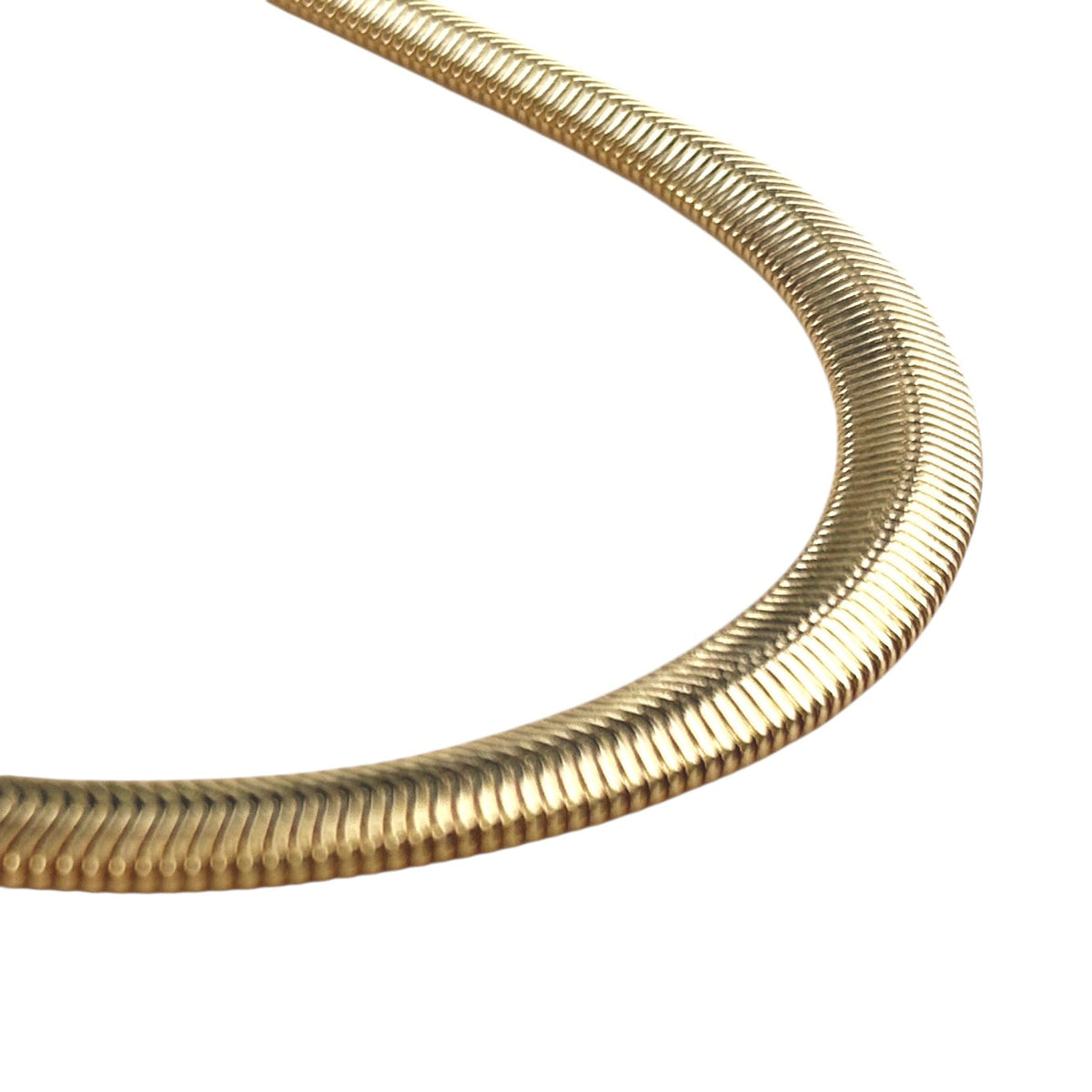 Thick Snake Chain 8mm Necklace in 18K gold-filled, view 4