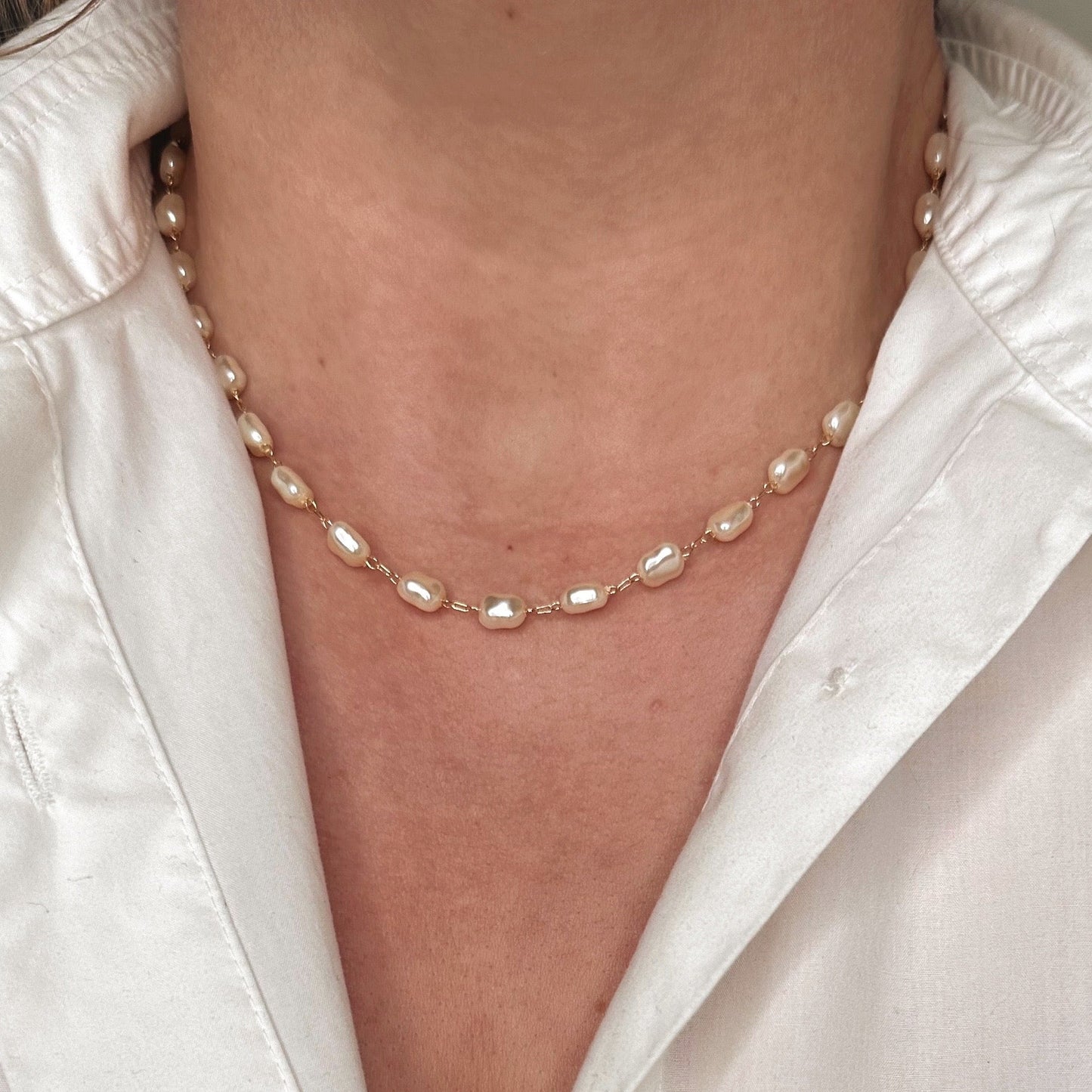 Baroque Pearl 18K Gold Filled Necklace
