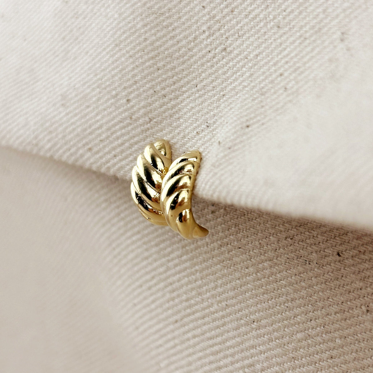 Croissant 15mm Stud Earrings in 18K gold-filled, view 6