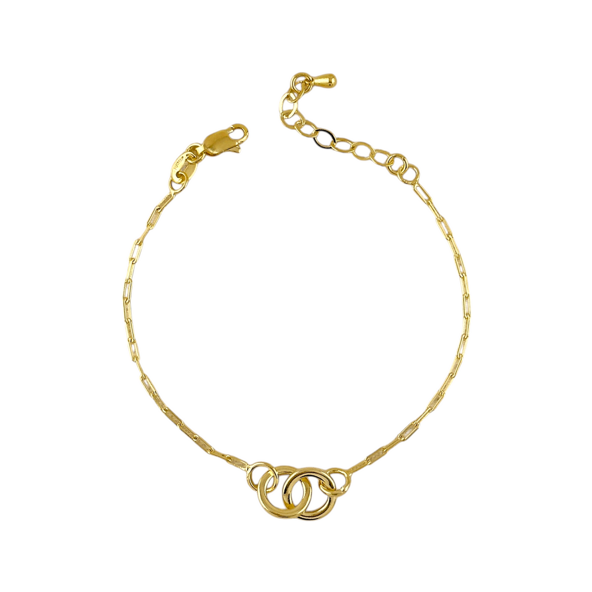 Interlocking Circles Bracelet in 18K gold-filled, view 2
