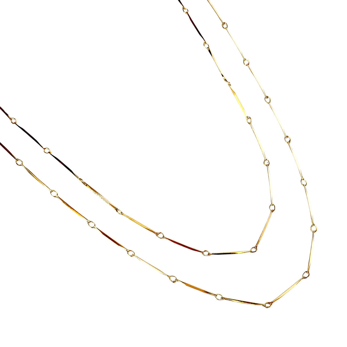 Diamond Cut Straw Chain 1mm Necklace in 18K gold-filled