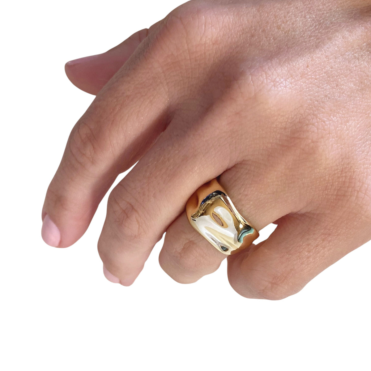Wide Dome 13mm Ring in 18K gold-filled, view 3