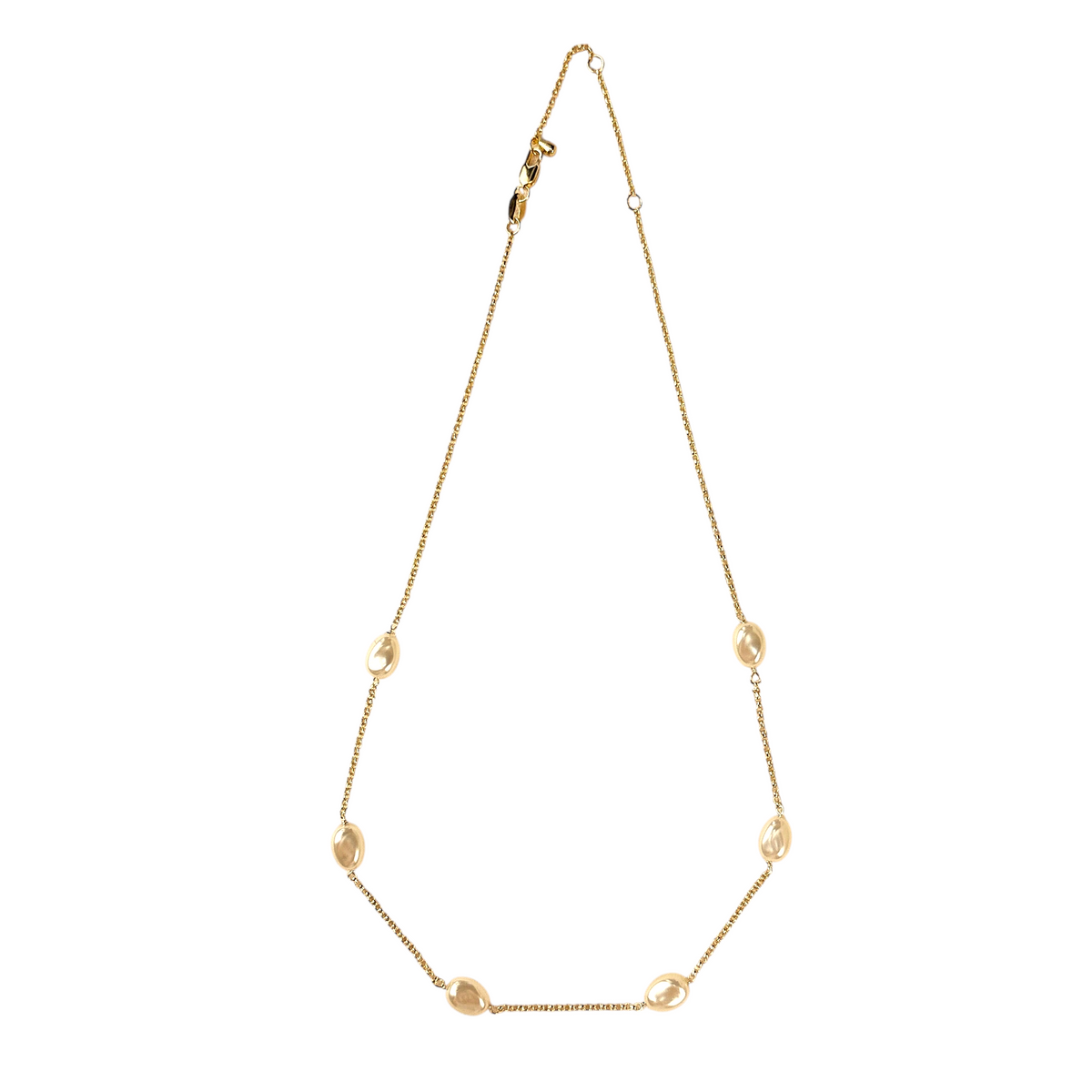 Baroque Pearl Station Necklace in 18K gold-filled, view 2