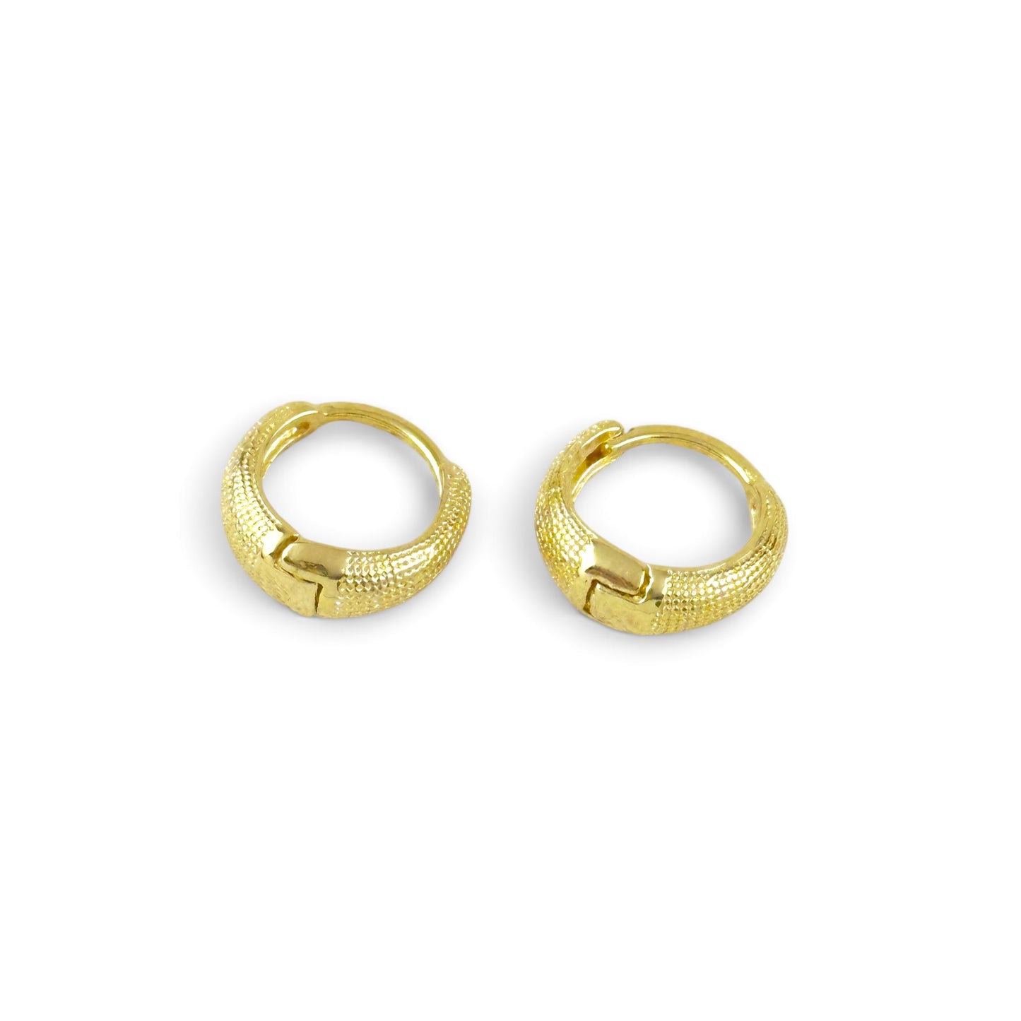 12mm Textured Huggie Hoop Earrings