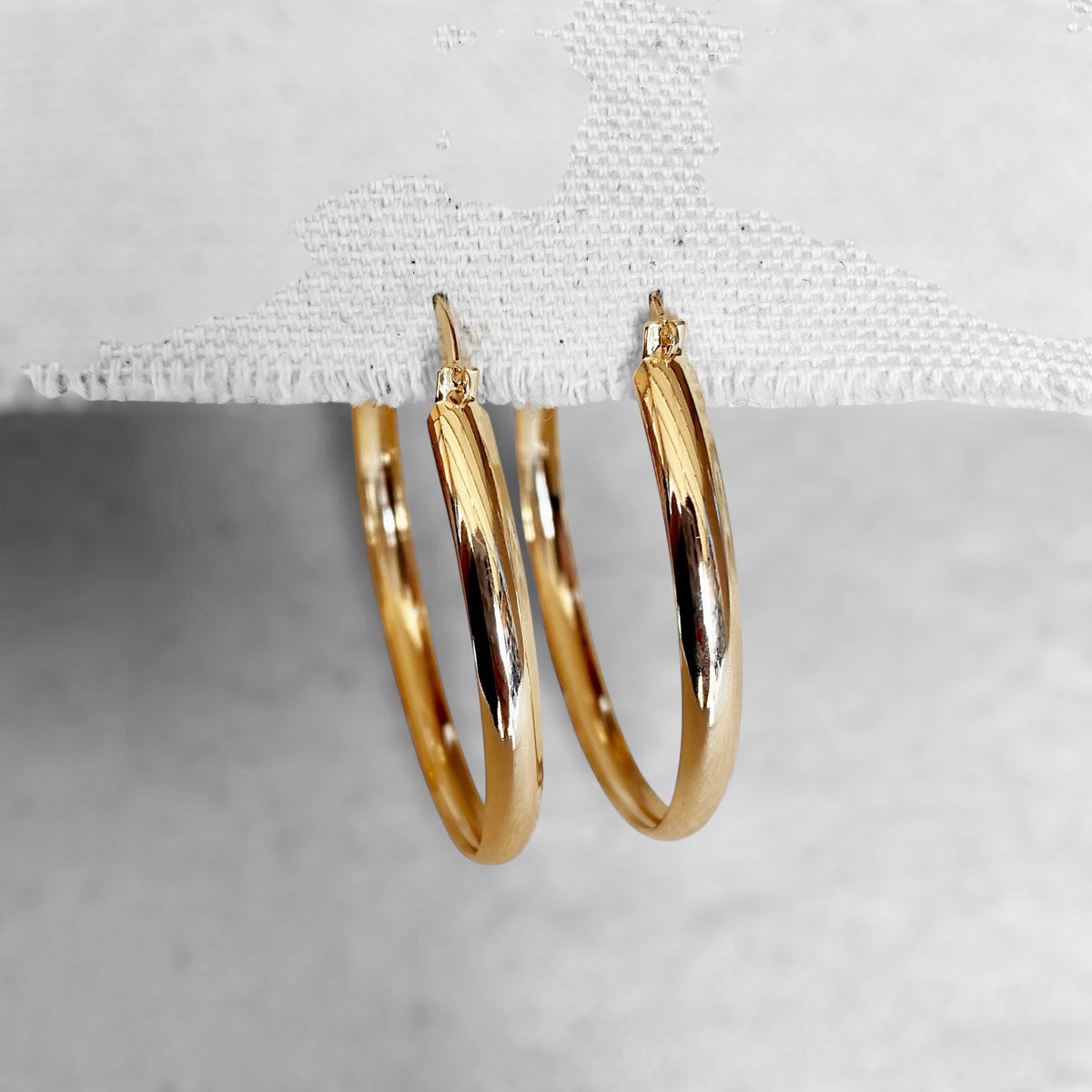 Classic Hoop 50mm Earrings in 18K gold-filled, view 5