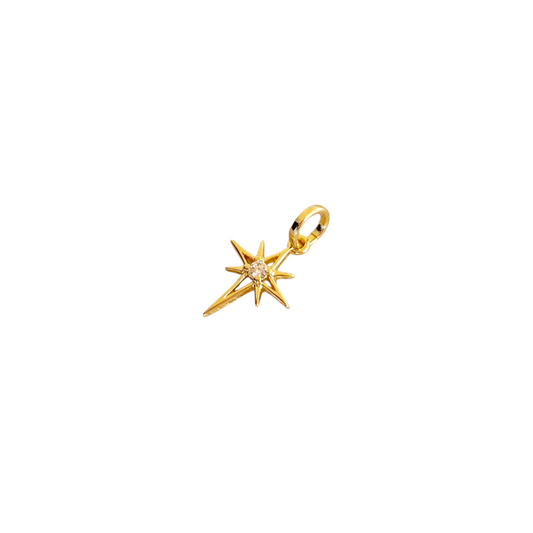 Starburst CZ 15mm 18K Gold Filled Charm