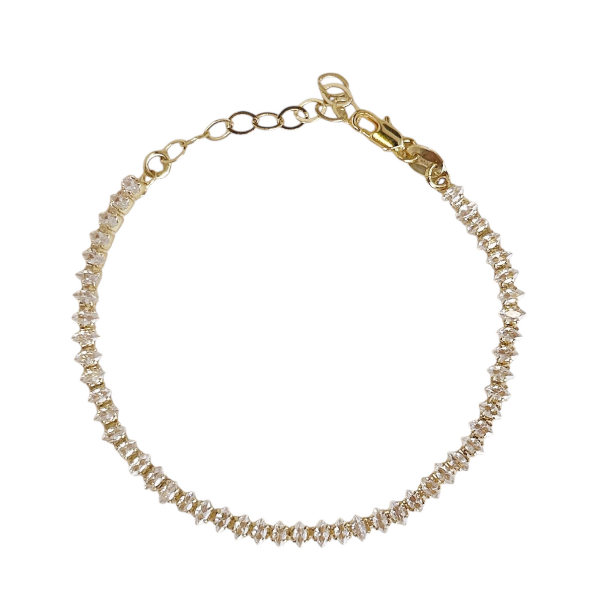 Marquise CZ 4mm Riviera Bracelet in 18K gold-filled