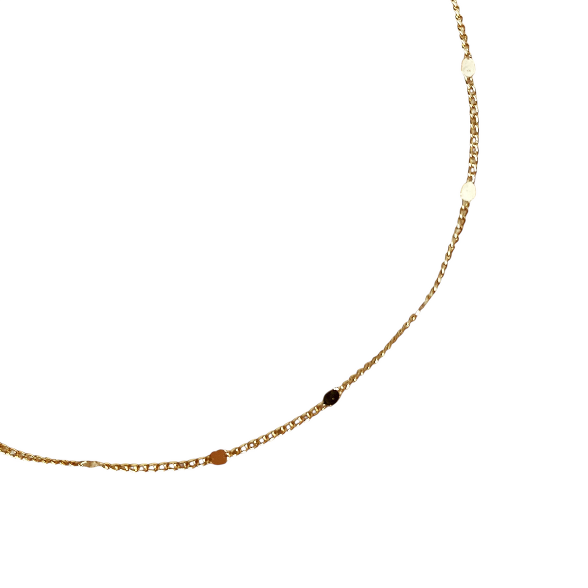 Pressed Curb Chain 1mm Bracelet in 18K gold-filled