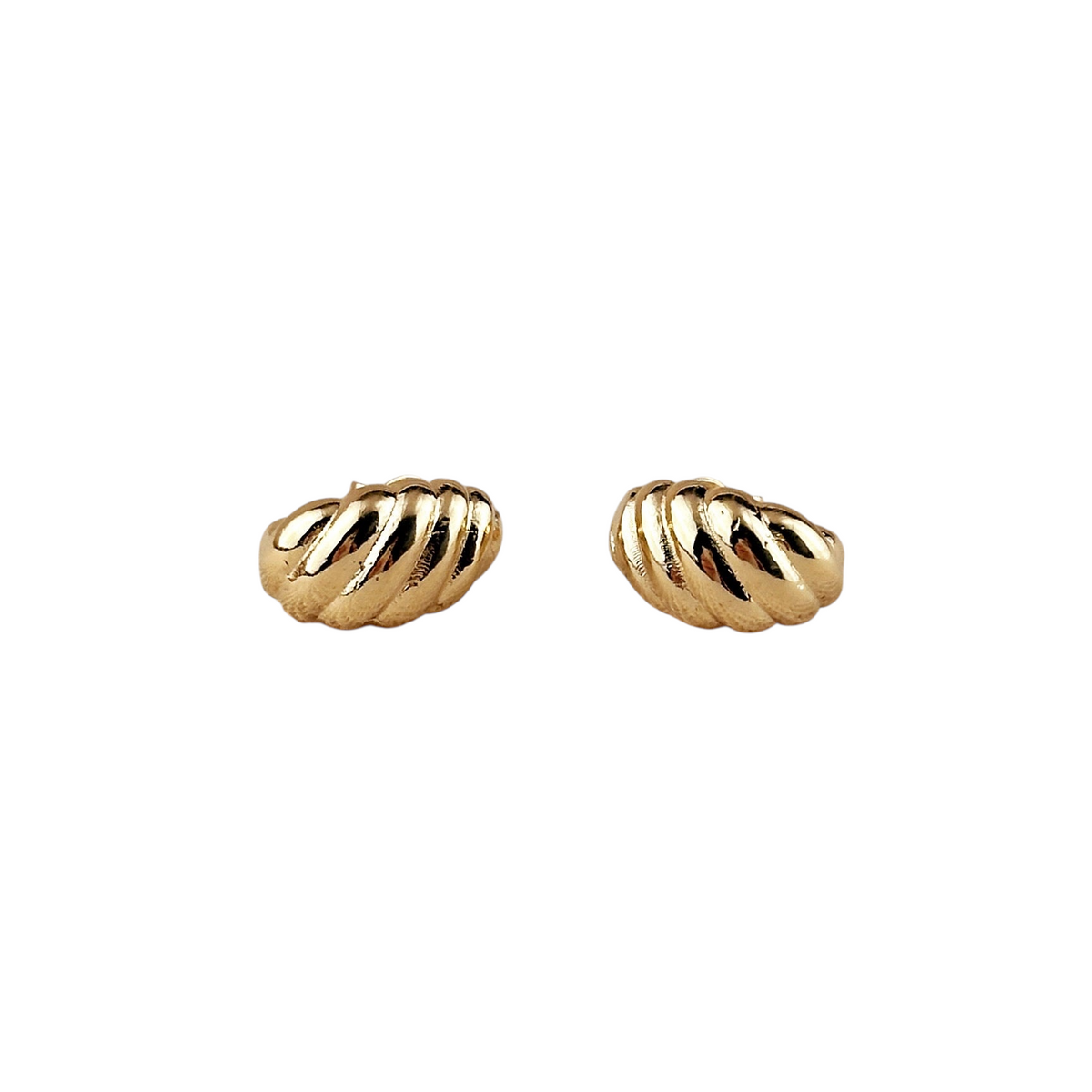 Croissant 15mm Stud Earrings in 18K gold-filled, view 2