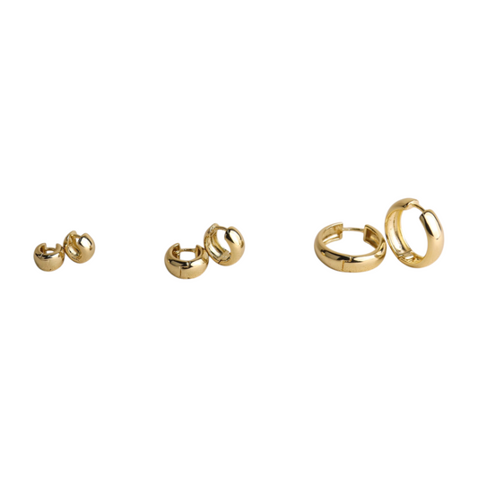 Bold Huggie Hoop 18k Gold Filled Earrings