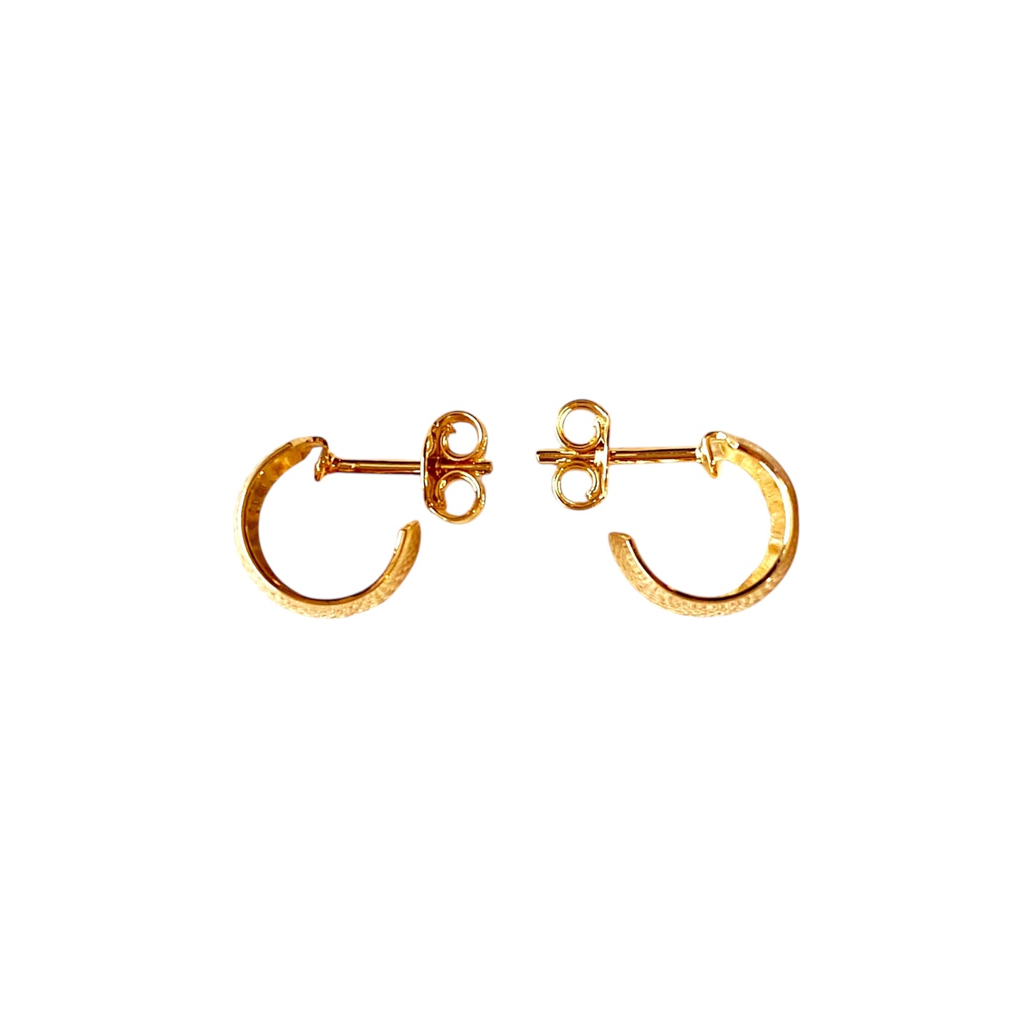 7mm Wide Mini Open Hoop 18k Gold Filled Earrings