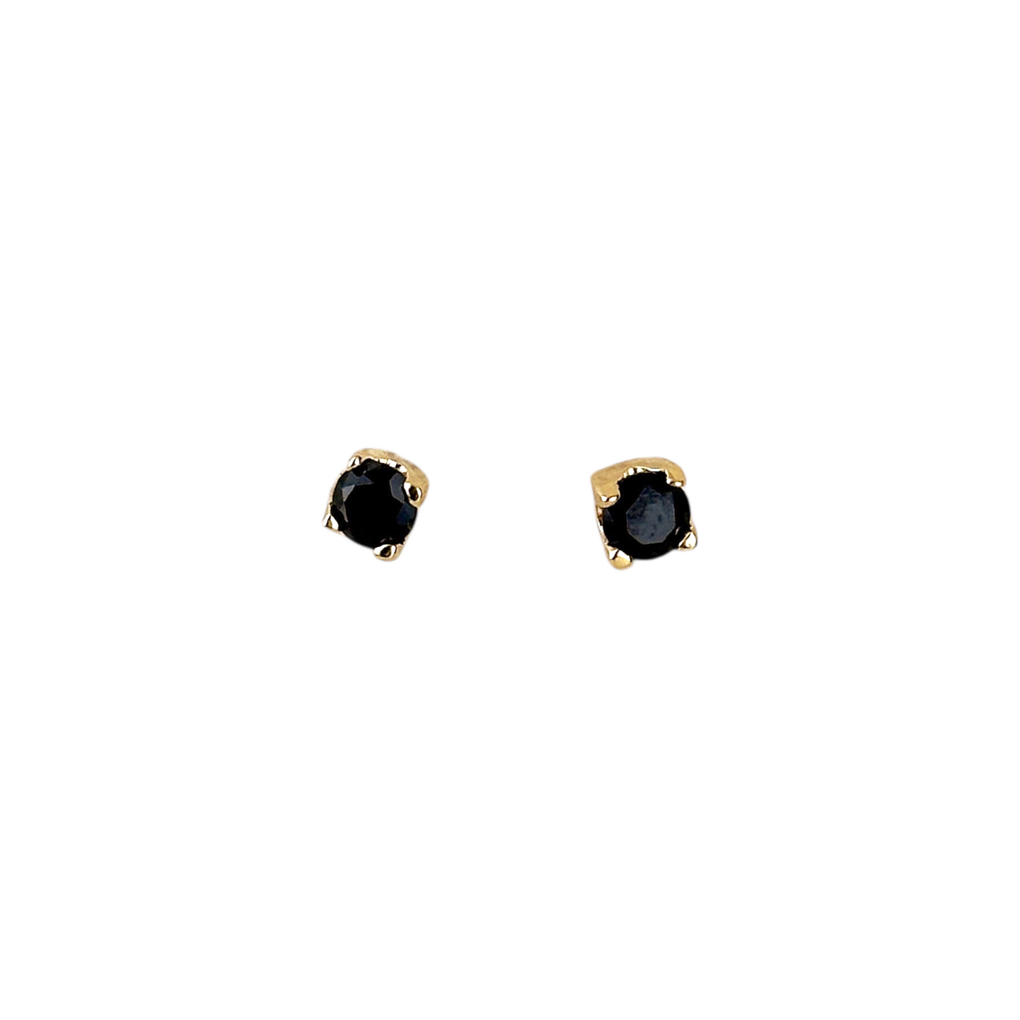 Solitaire Colored CZ 4mm 18K Gold Filled Stud Earrings