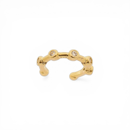Bezel CZ 18K Gold Filled Ear Cuff