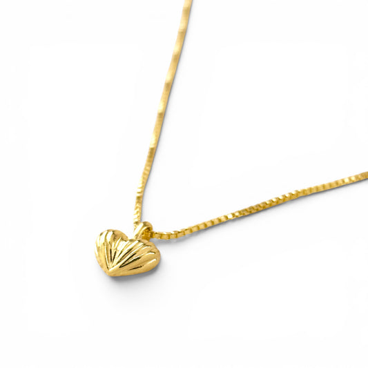 18K Gold Filled heart necklace with box chain product view