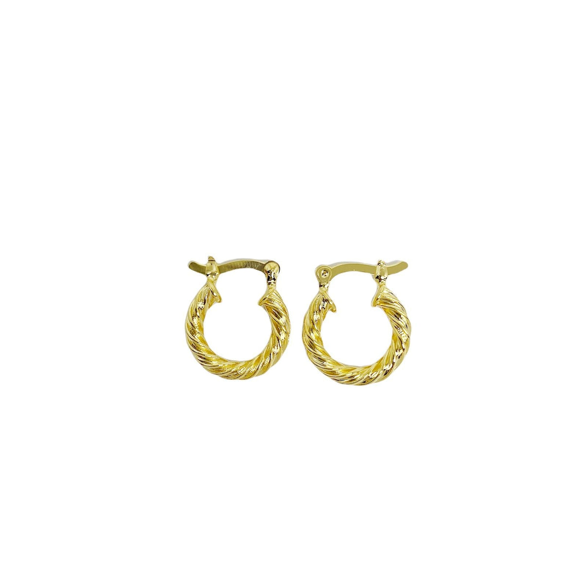 Skillus 18k Gold Filled 15mm Twisted Hoop Earrings