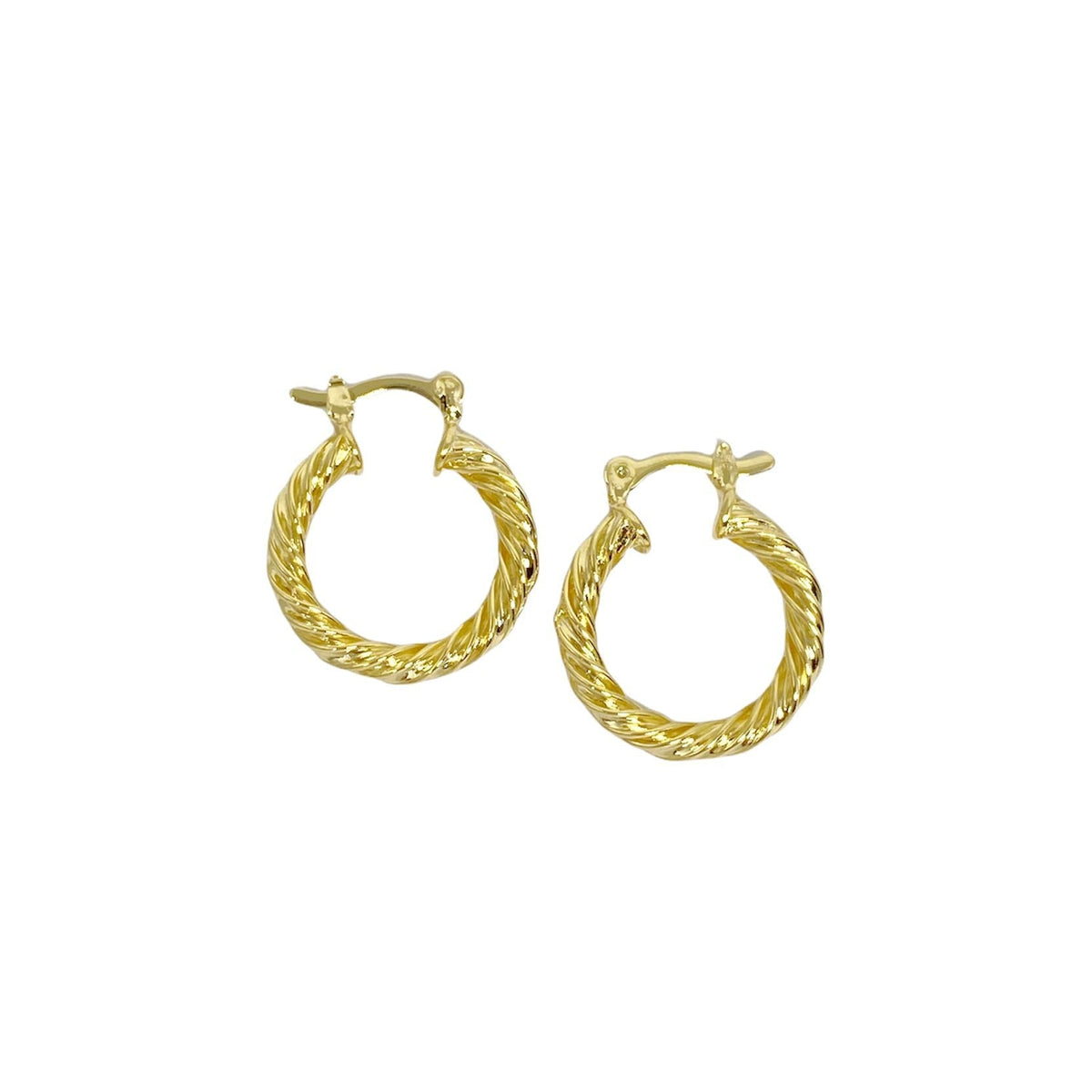 Skillus 18k Gold Filled 15mm Twisted Hoop Earrings