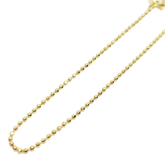 Diamond Cut Ball Chain 1mm Necklace in 18K gold-filled, view 5