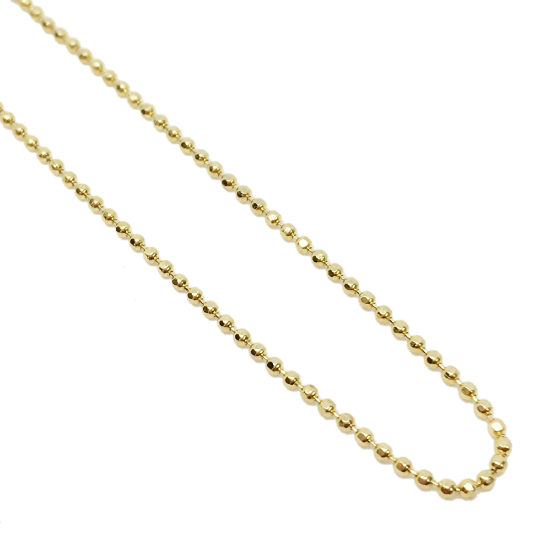 Diamond Cut Ball Chain 1mm Necklace in 18K gold-filled