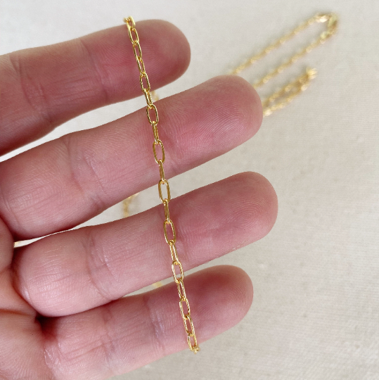 18k Gold Filled Cable Link Chain 2.5mm Thick And Sizes in 18", 20", 24", 27" Gold Chain Component