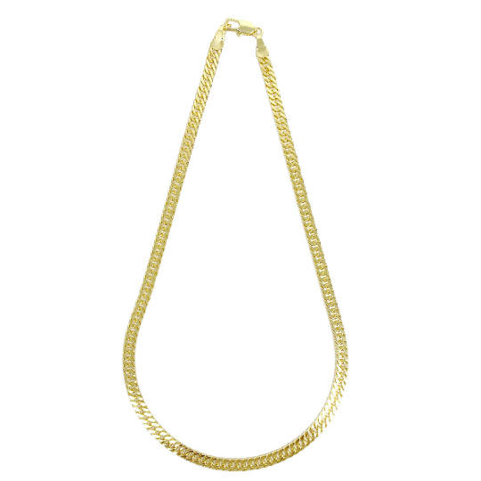 Double Curb Chain 3.25mm Necklace in 18K gold-filled