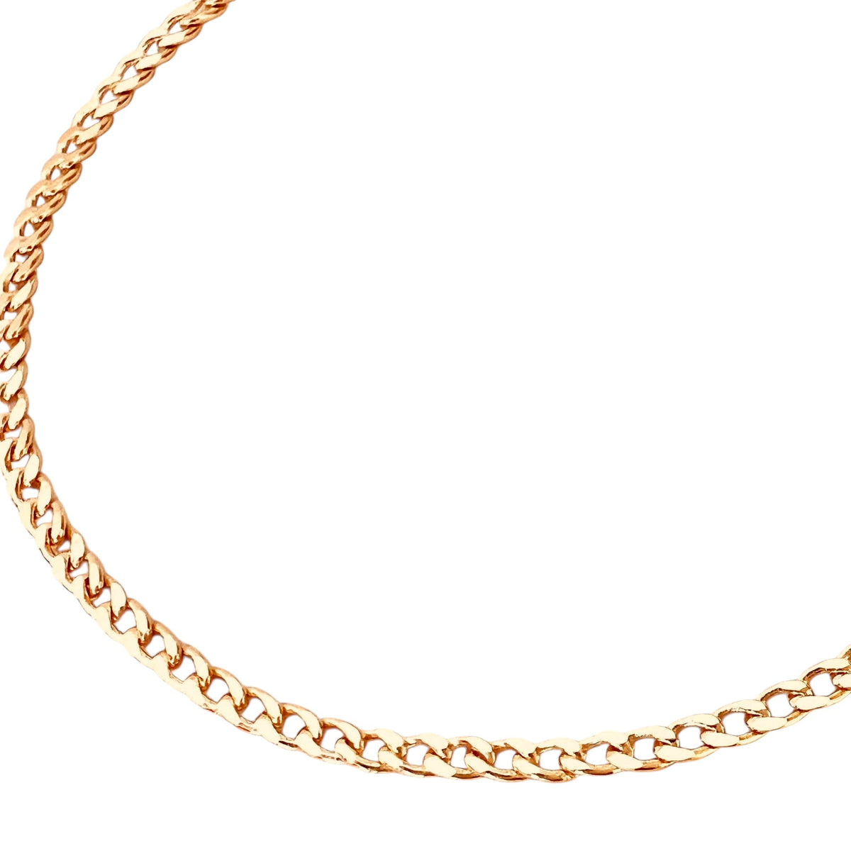 Cuban Link Chain 2mm Bracelet in 18K gold-filled, view 3