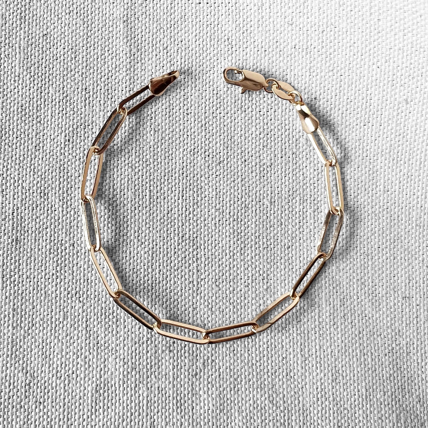 4.5mm Classic Paperclip Link Chain 18k Gold Filled Bracelet