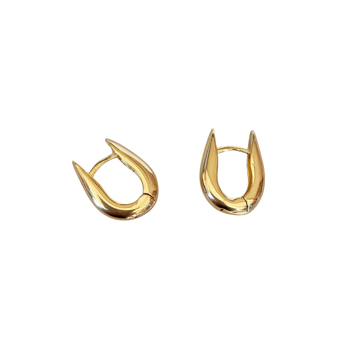 U-Shaped Huggie 10mm Hoop Earrings in 18K gold-filled