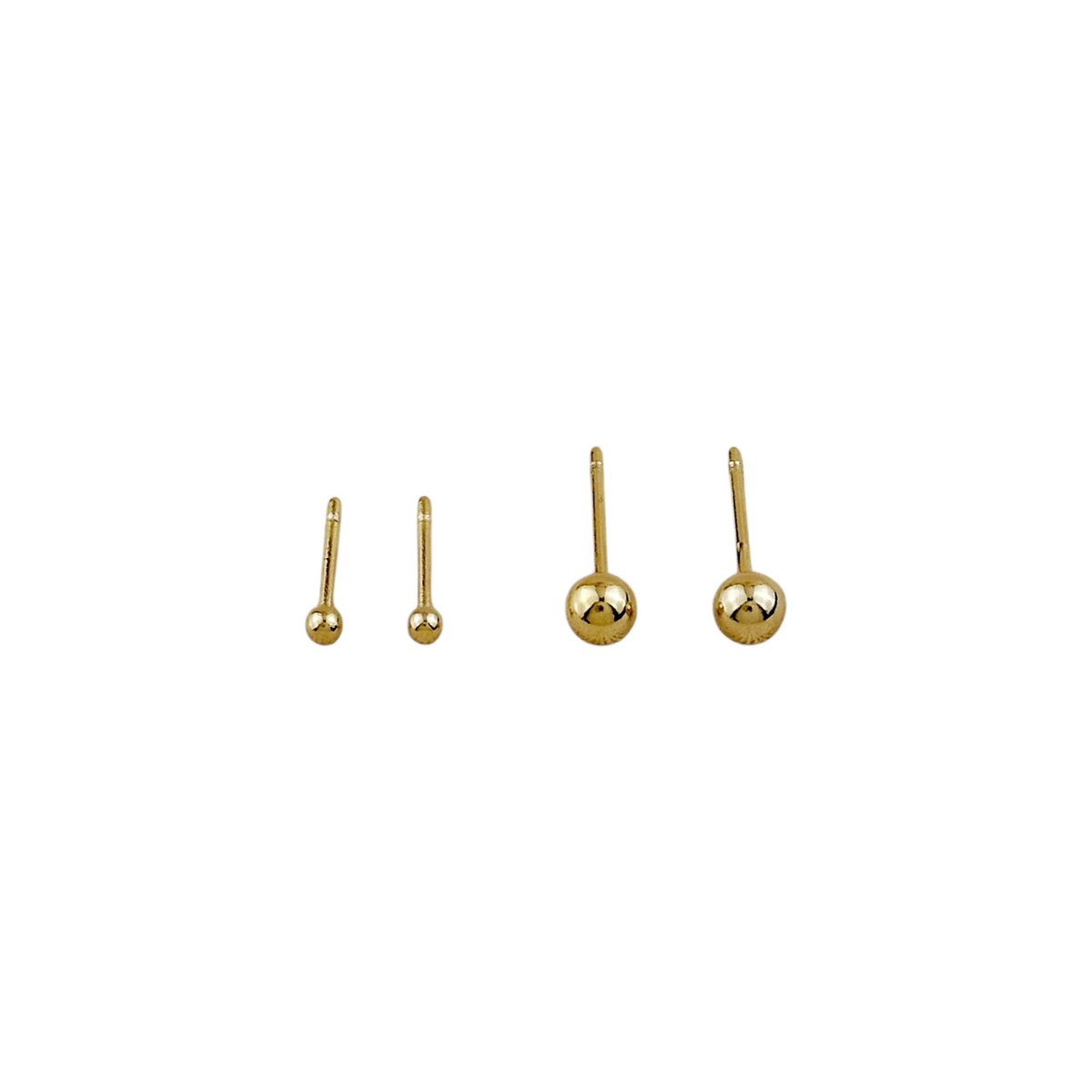 Ball Stud Earrings in 18K gold-filled, view 2