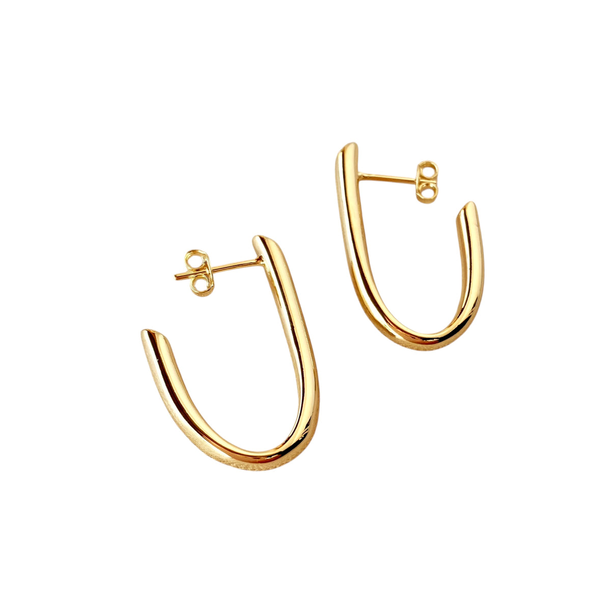 J-Shaped Open Hoop 30mm Earrings in 18K gold-filled