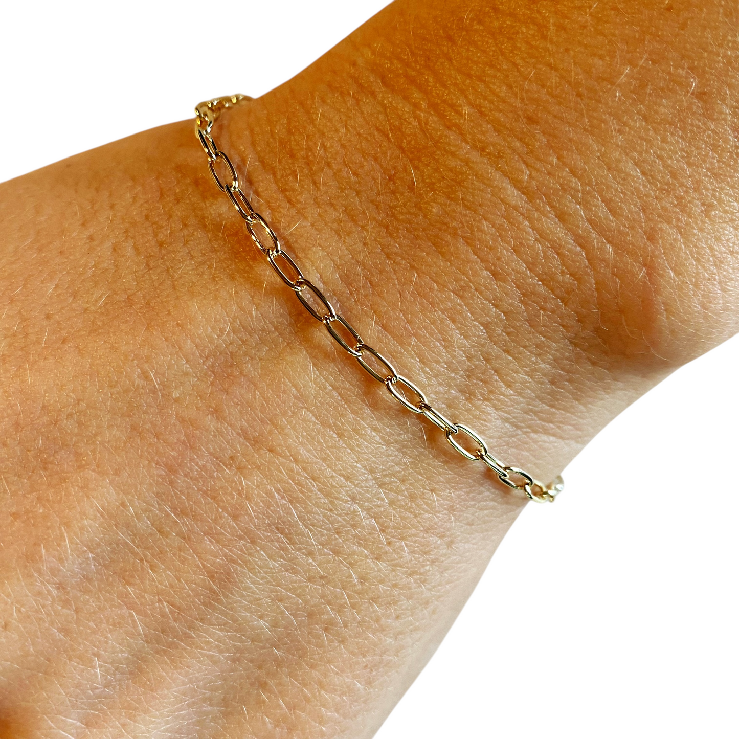 2.5mm Cable Link Chain 18K Gold Filled Bracelet