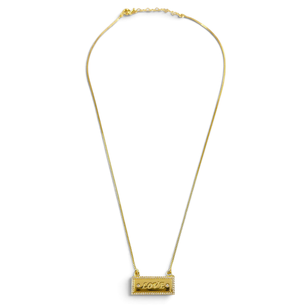 Love Script 25mm Necklace in 18K gold-filled, view 5