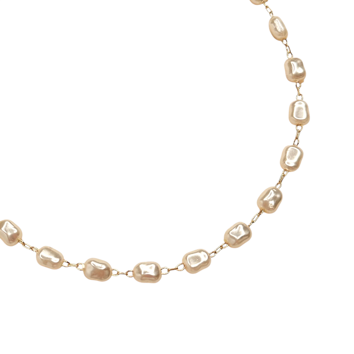 Baroque Pearl Necklace in 18K gold-filled, view 3