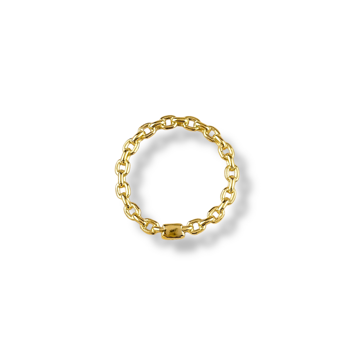 Cable Link Chain Band Ring in 18K gold-filled, view 2
