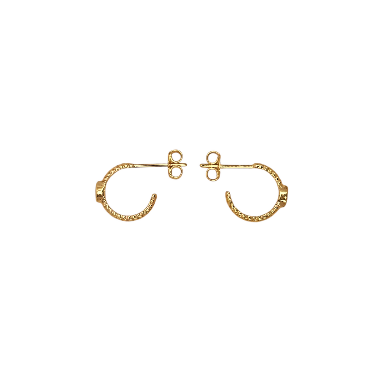 Twisted Marquise CZ Open Hoop 12mm Earrings in 18K gold-filled, view 2