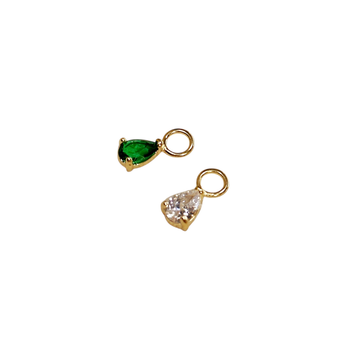 Petite Teardrop CZ Charm in 18K gold-filled