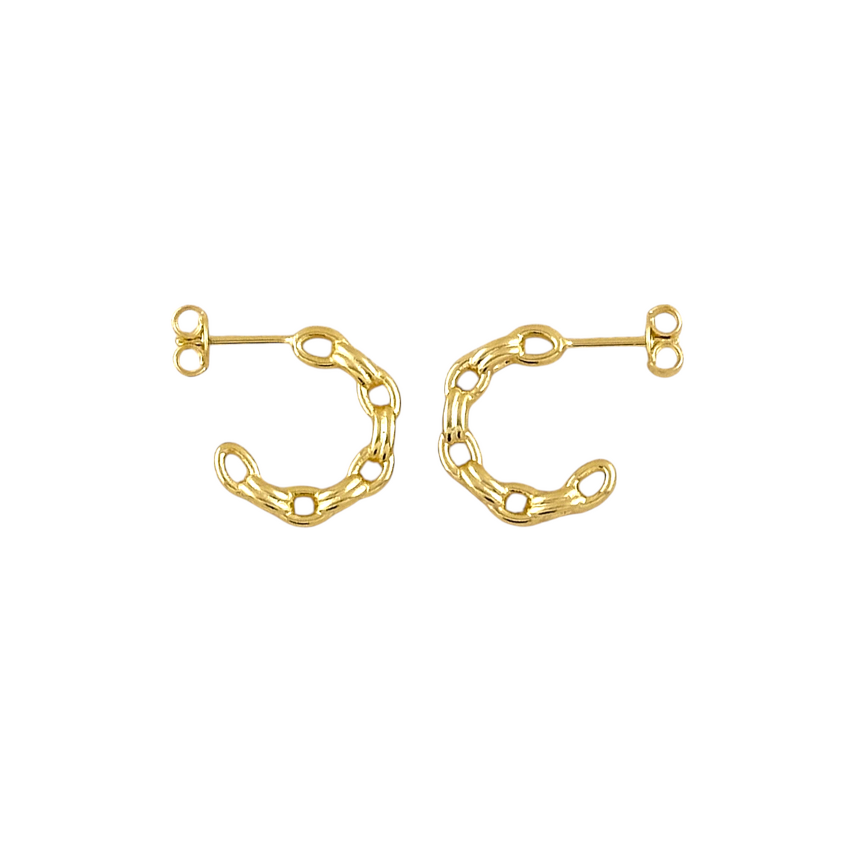 Cable Link Open Hoop 16mm Earrings in 18K gold-filled