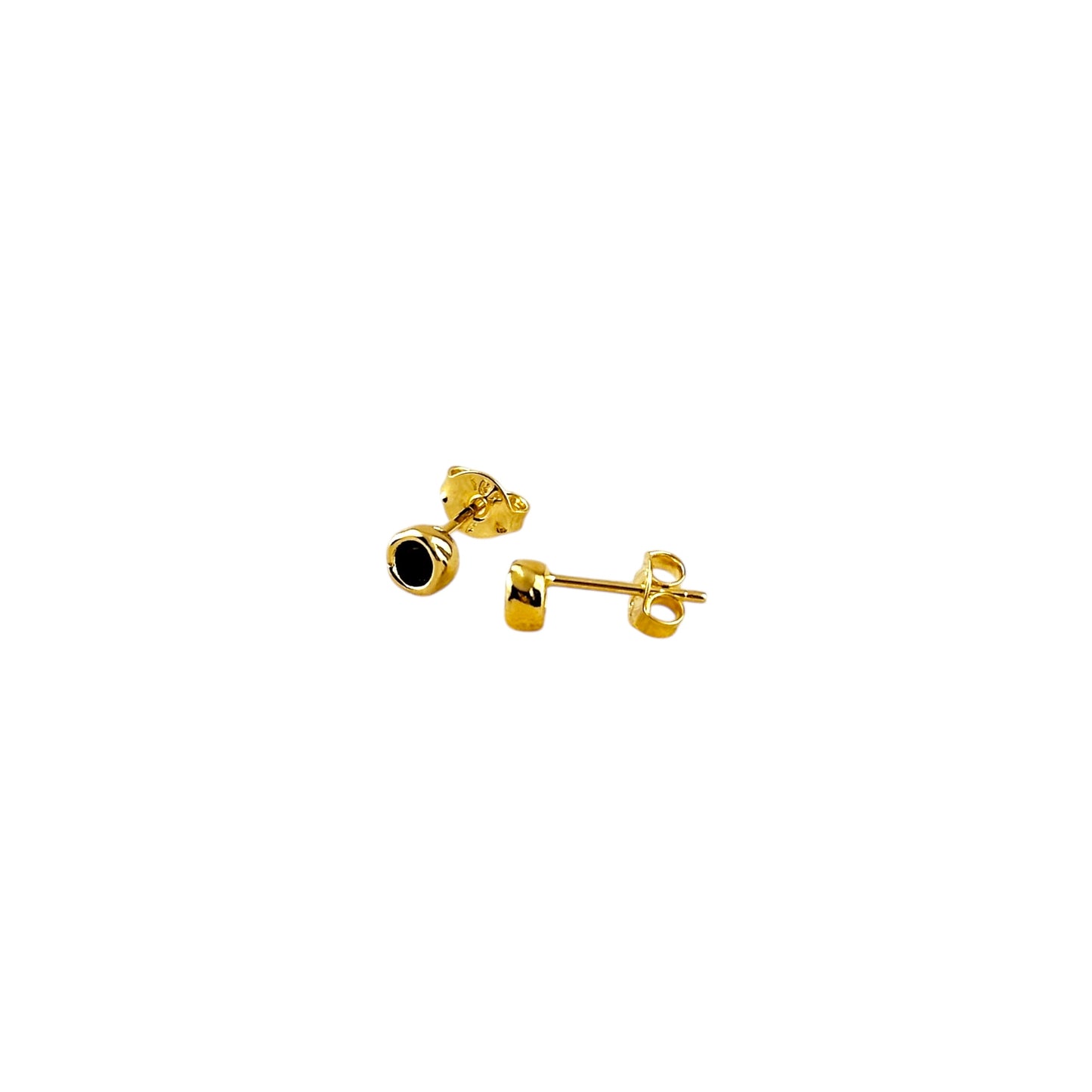 4mm Round CZ Frame Stud 18k Gold Filled Earrings