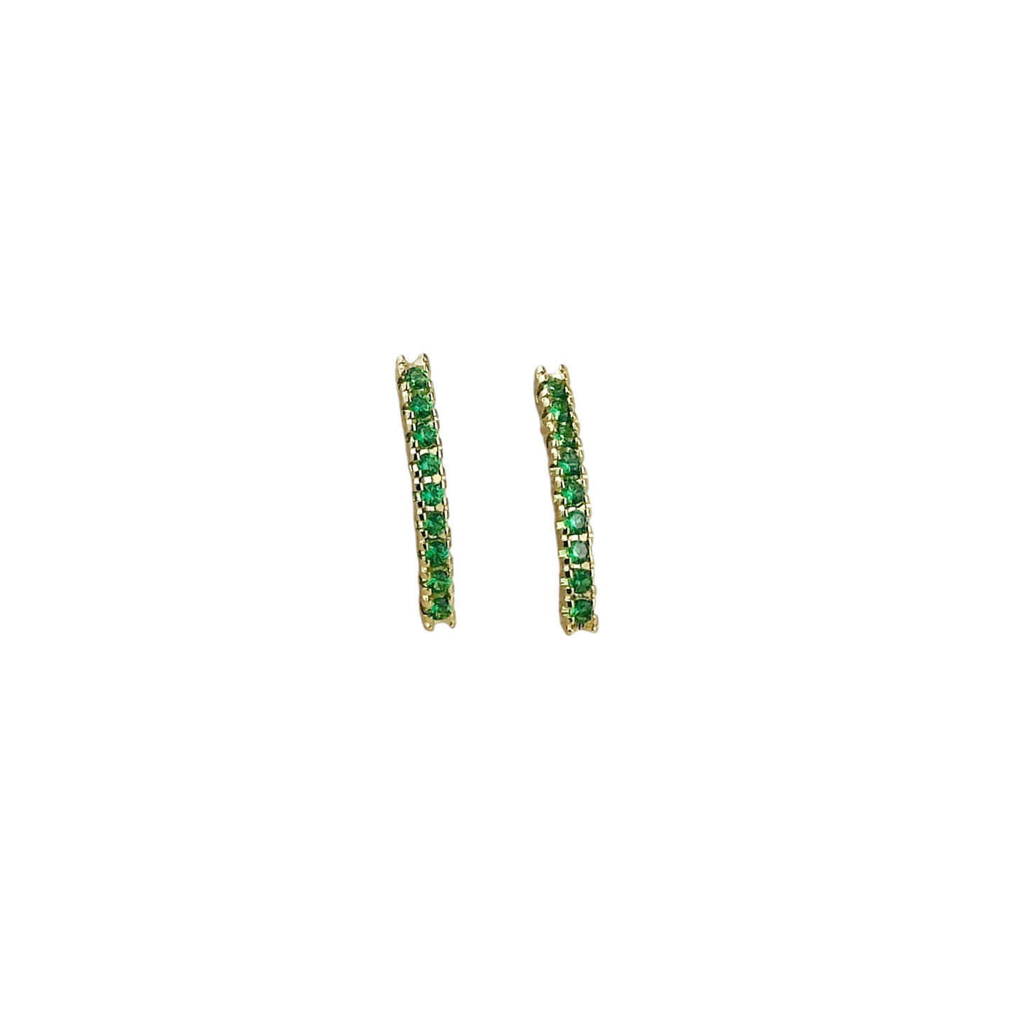CZ Bar Stud 18k Gold Filled Earrings