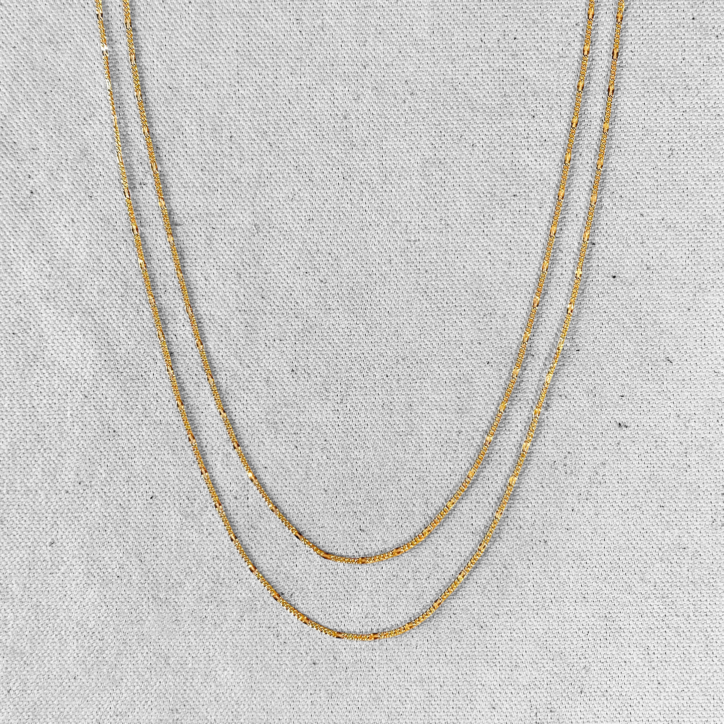Figaro Battuta Chain 18k Gold Filled Necklace