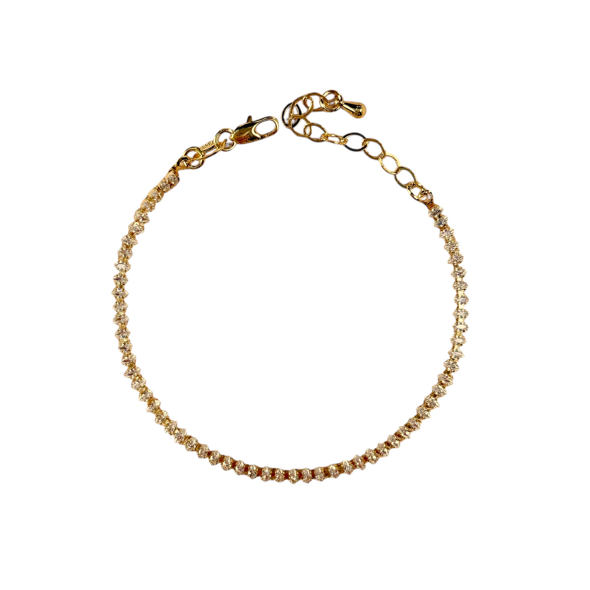 Marquise CZ 3mm Riviera Bracelet in 18K gold-filled