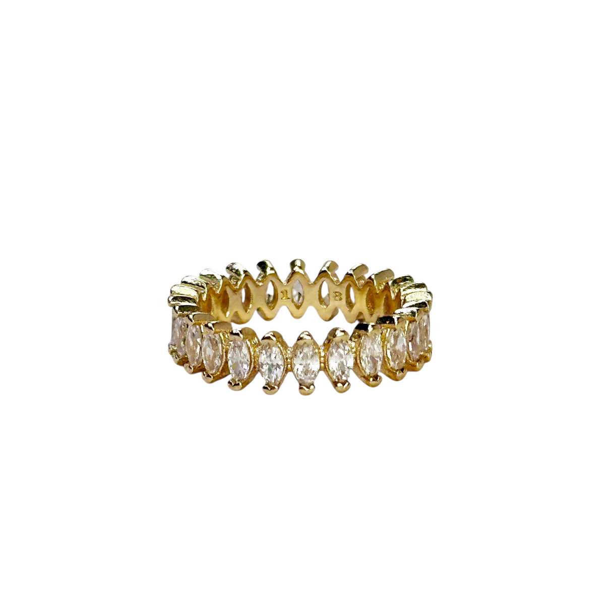 Marquise CZ Eternity Band Ring in 18K gold-filled, Clear
