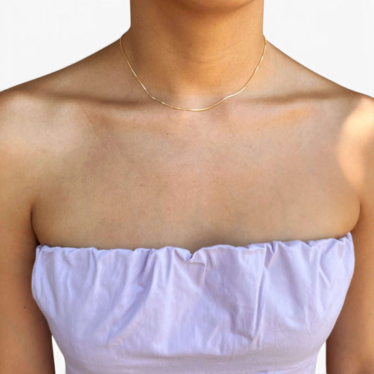Adjustable Diamond Cut Box Chain 18K Gold Filled Necklace